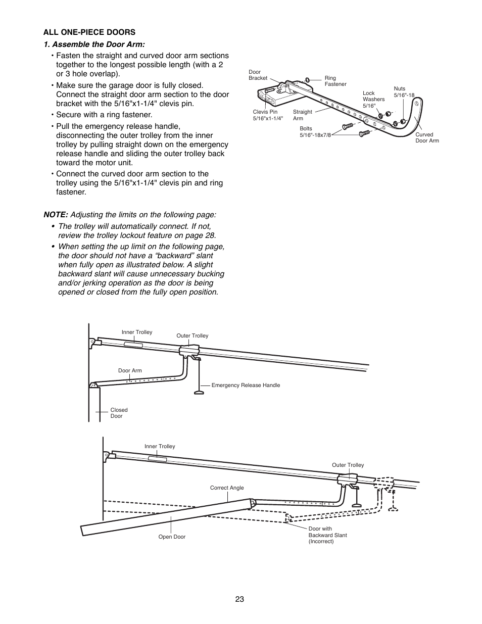 All one-piece doors | Chamberlain 2500B User Manual | Page 23 / 36