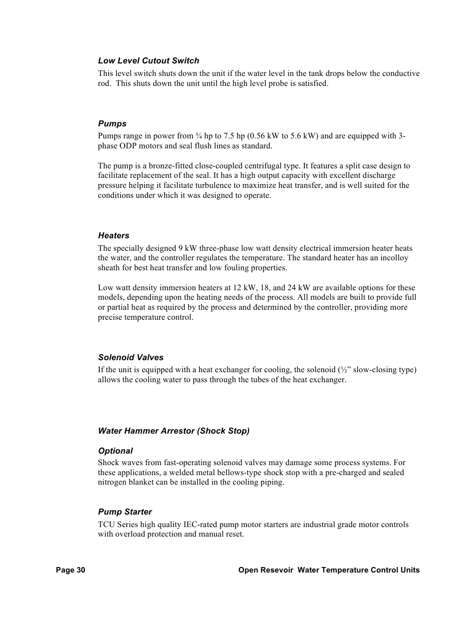 AEC TCU Series Open Reservoir Water Temperature Control Units User Manual | Page 29 / 51