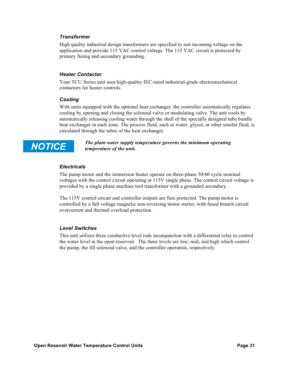 AEC TCU Series Open Reservoir Water Temperature Control Units User Manual | Page 30 / 51