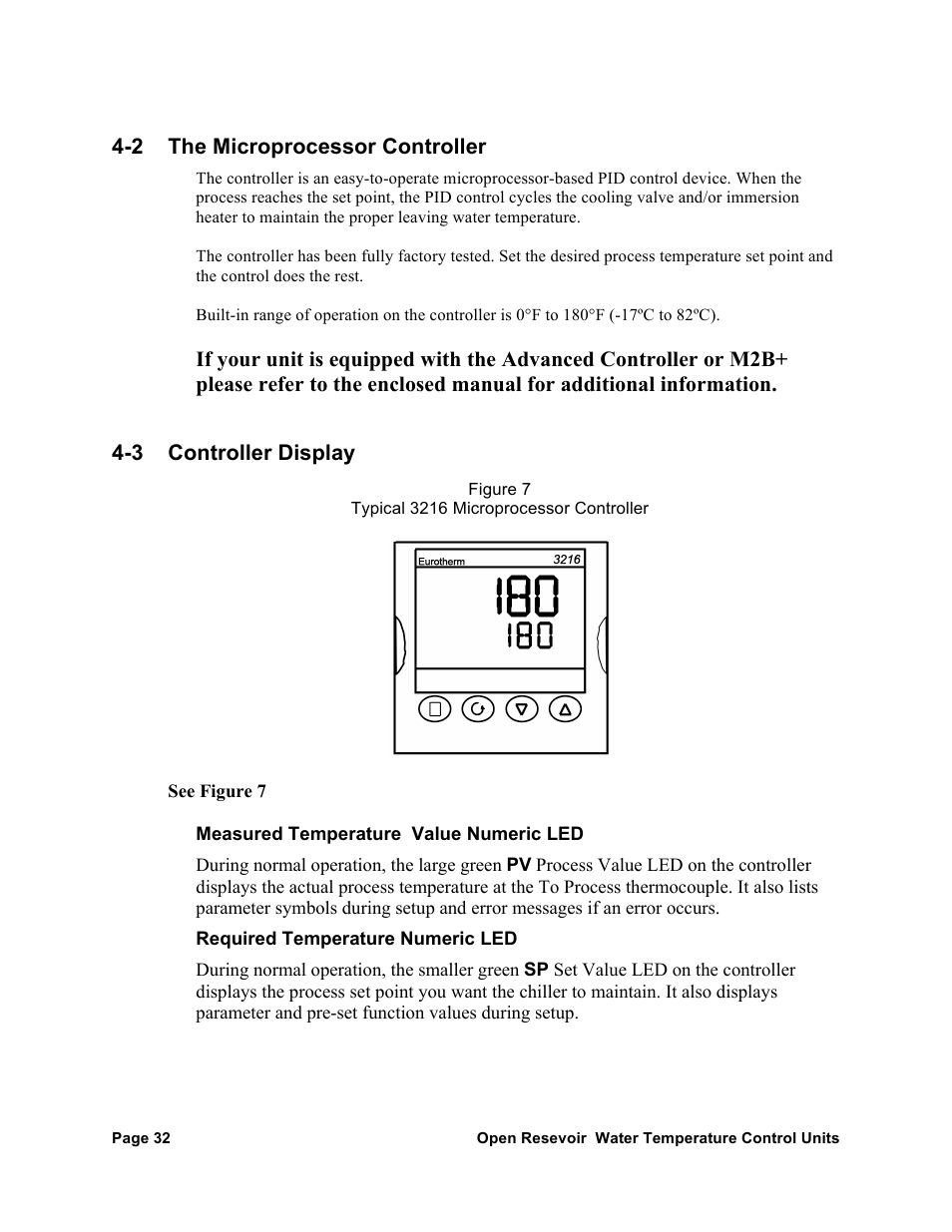 2 the microprocessor controller, 3 controller display | AEC TCU Series Open Reservoir Water Temperature Control Units User Manual | Page 31 / 51