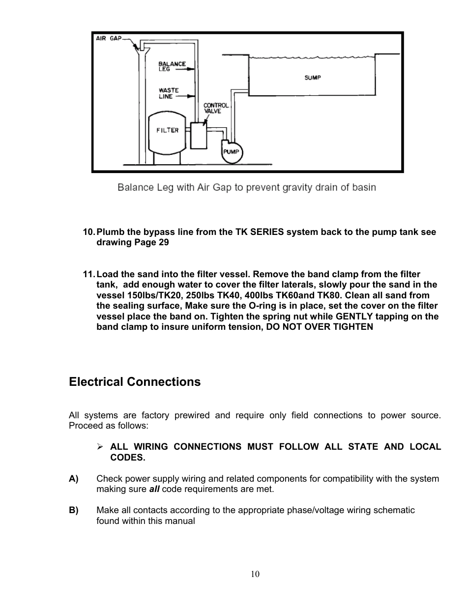 Electrical connections | AEC TK Series Cooling Tower Water Treatment Systems User Manual | Page 10 / 42