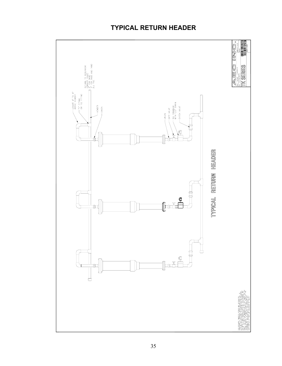 Typical return header | AEC TK Series Cooling Tower Water Treatment Systems User Manual | Page 35 / 42