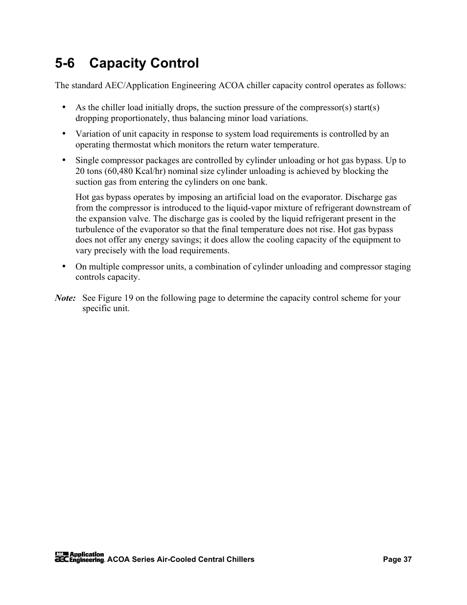 6 capacity control | AEC ACOA Series Air-Cooled Central Chillers User Manual | Page 38 / 55