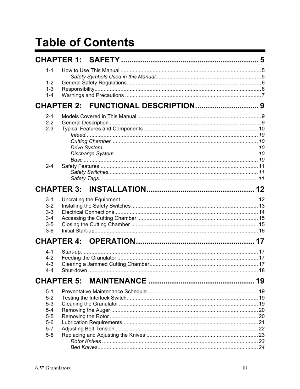 AEC AG Auger Series Granulator User Manual | Page 4 / 36