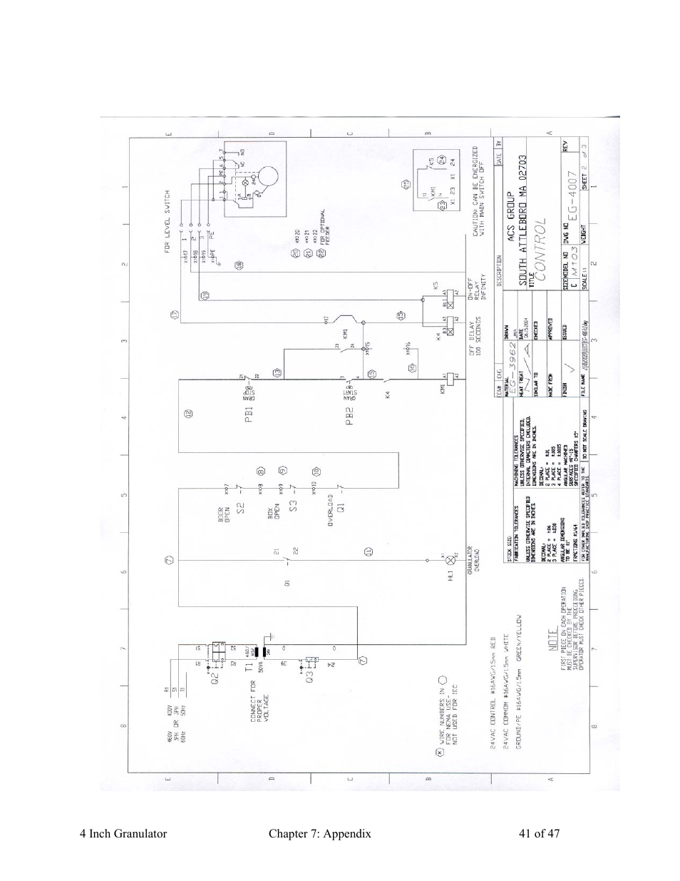 AEC Colortronic Granulator - M103 User Manual | Page 41 / 47