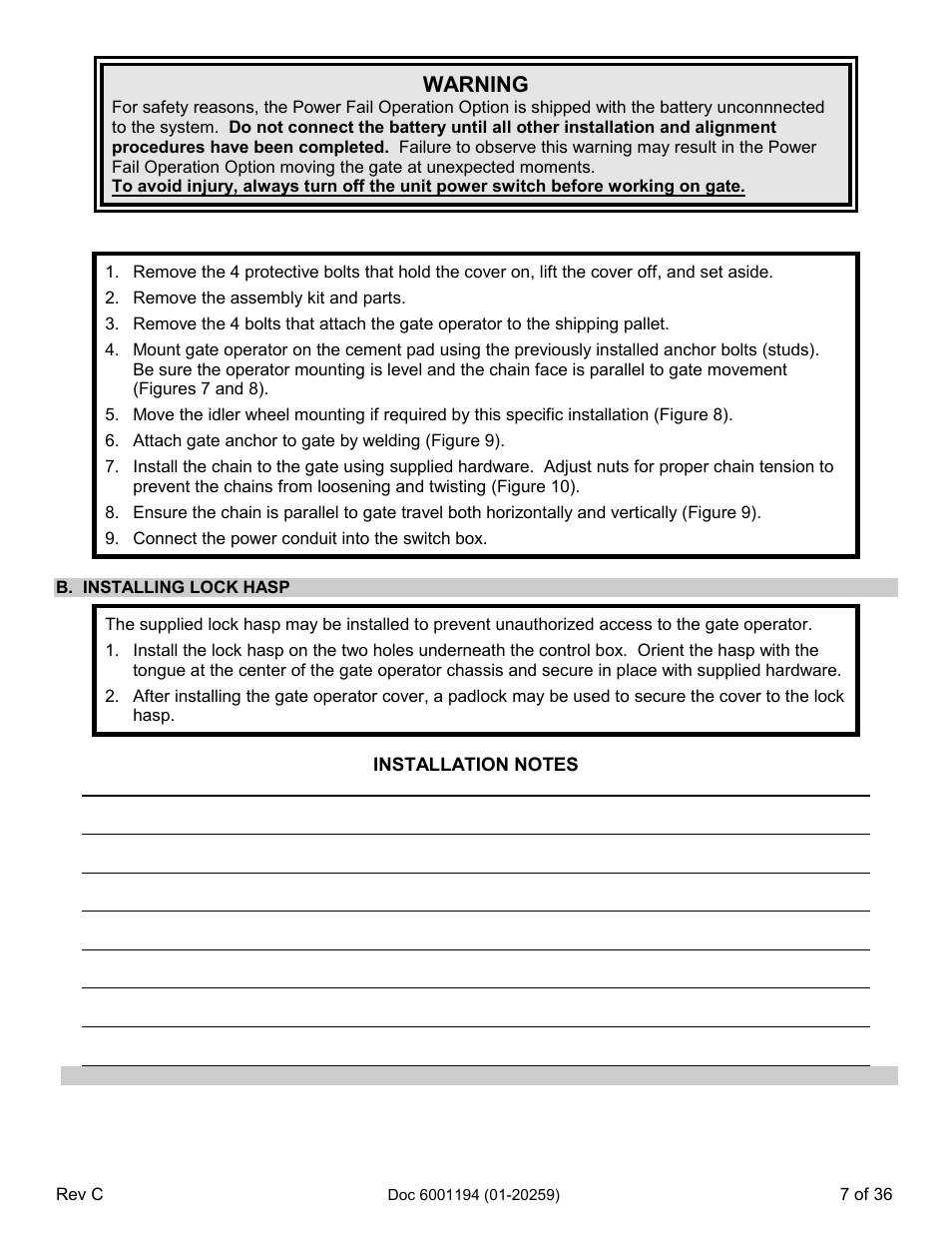 Warning | Chamberlain SL 1000-XI User Manual | Page 10 / 39