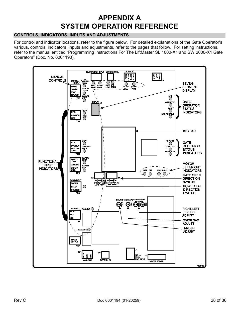 Appendix a system operation reference | Chamberlain SL 1000-XI User Manual | Page 31 / 39