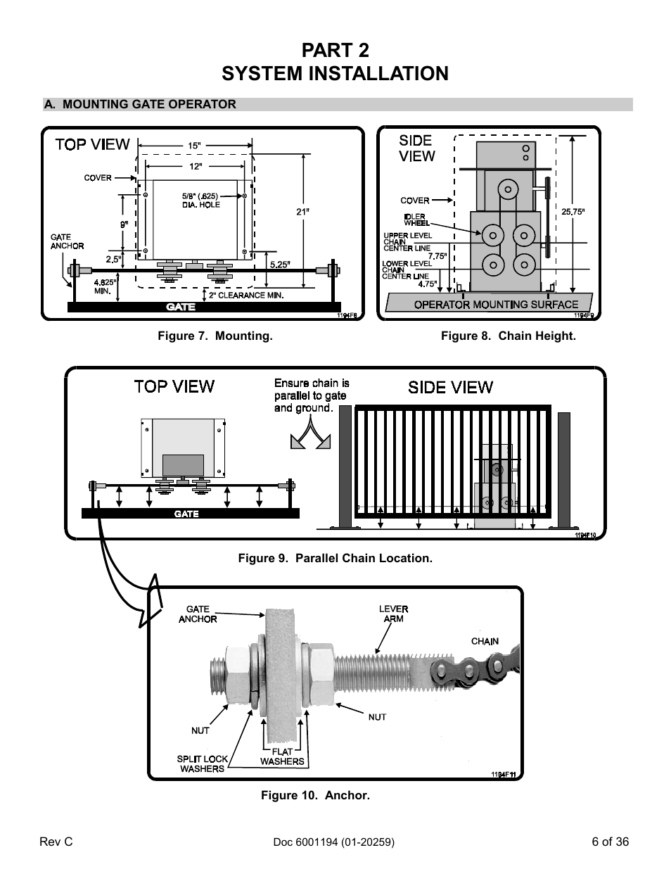 Part 2 system installation, A. mounting gate operator | Chamberlain SL 1000-XI User Manual | Page 9 / 39