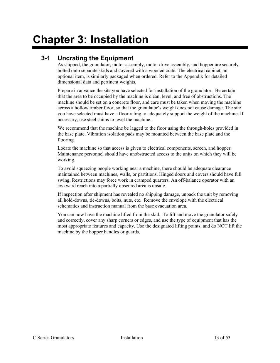 Chapter 3: installation | AEC Colortronic MSH Series 2039 User Manual | Page 13 / 53