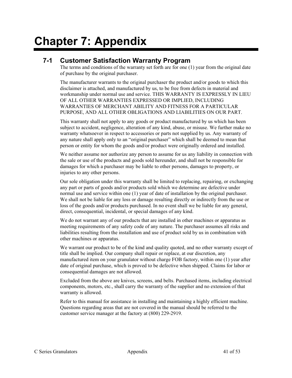 Chapter 7: appendix | AEC Colortronic MSH Series 2039 User Manual | Page 41 / 53