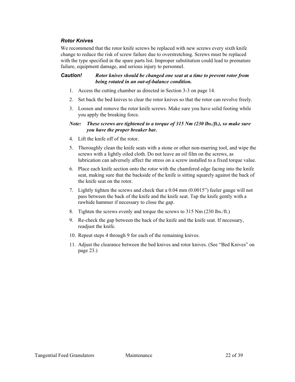 AEC Colortronic MTF 2000 Series Granulator User Manual | Page 22 / 39