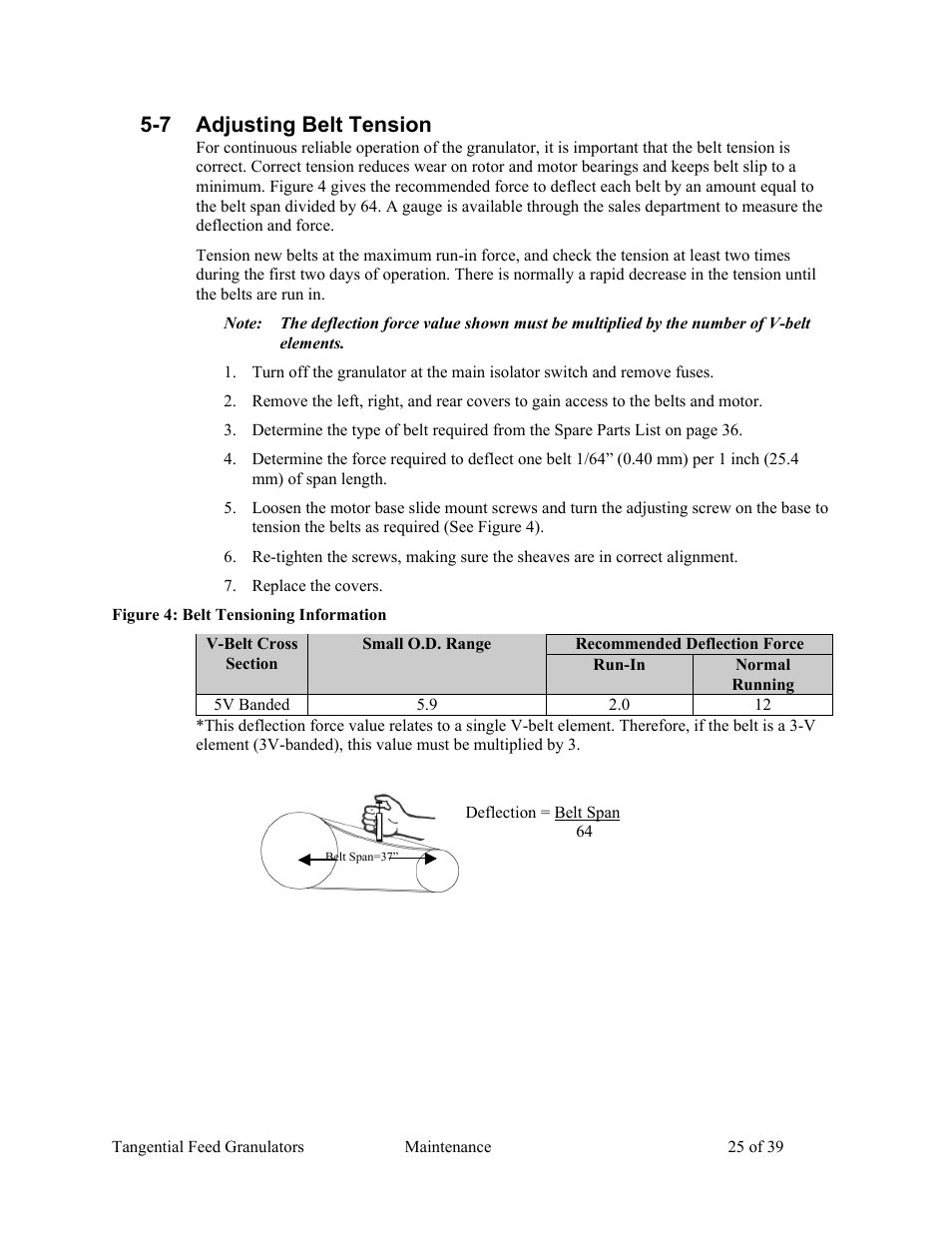 7 adjusting belt tension | AEC Colortronic MTF 2000 Series Granulator User Manual | Page 25 / 39