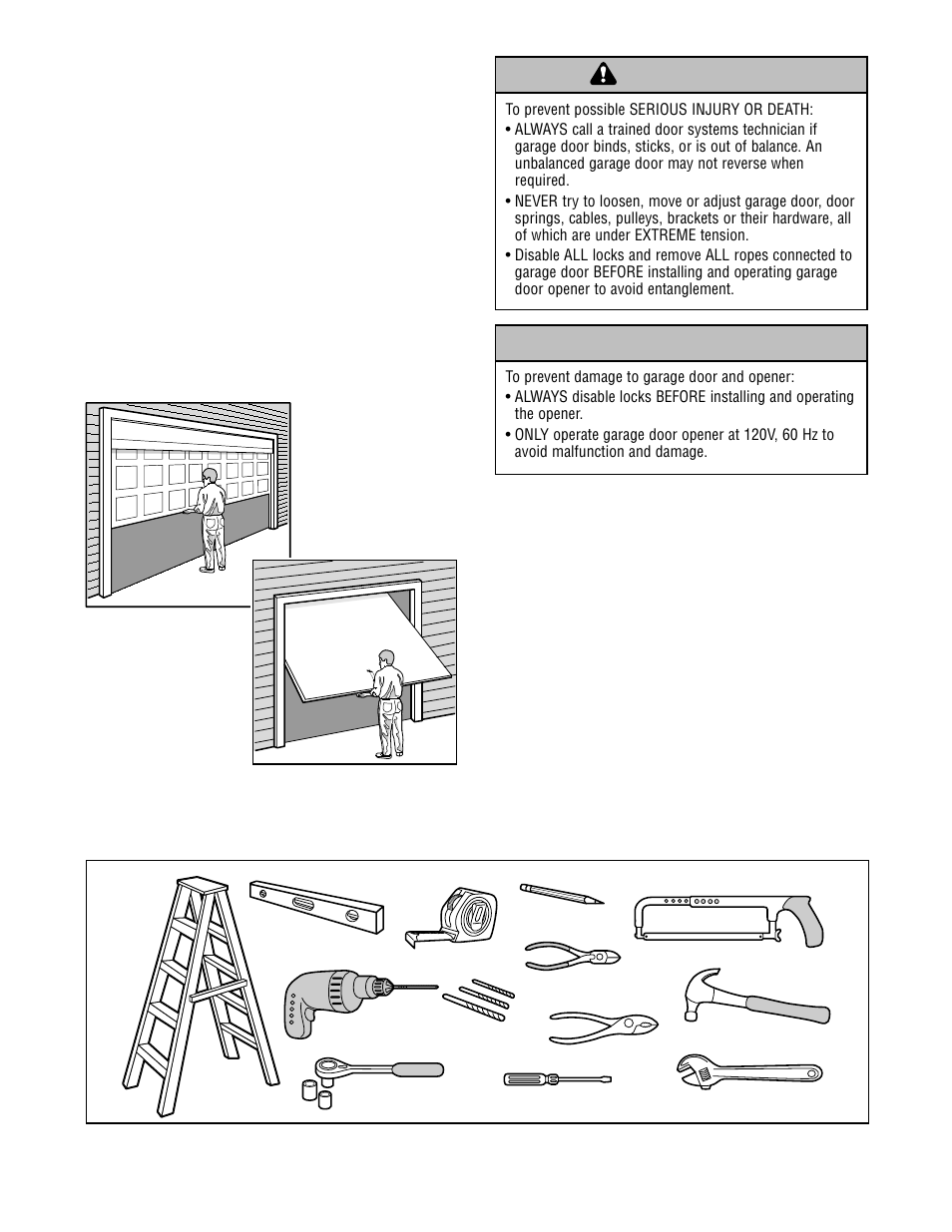 Preparing your garage door | Chamberlain 7902 K User Manual | Page 3 / 40