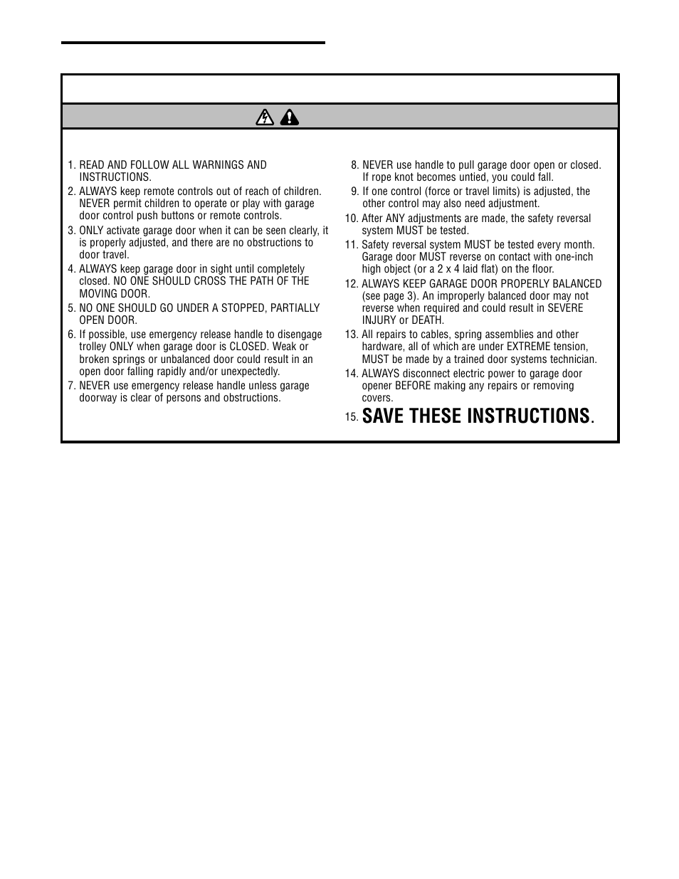 Operation, Using your garage door opener, Warning | Save these instructions | Chamberlain 7902 K User Manual | Page 31 / 40