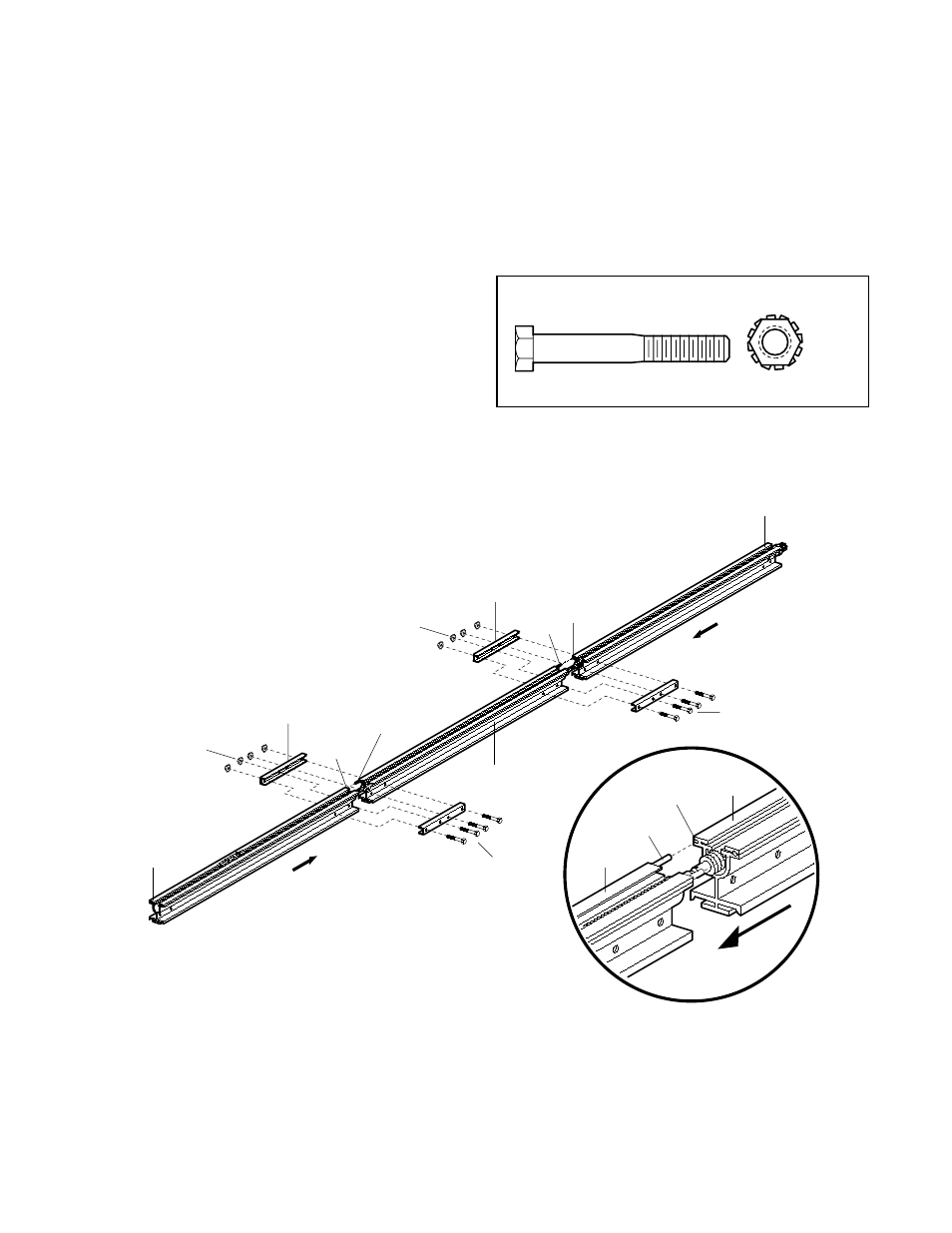 Assemble the rail (continued) | Chamberlain 7902 K User Manual | Page 9 / 40