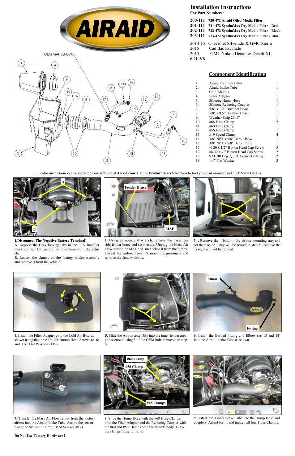Airaid 200-111 User Manual | 2 pages