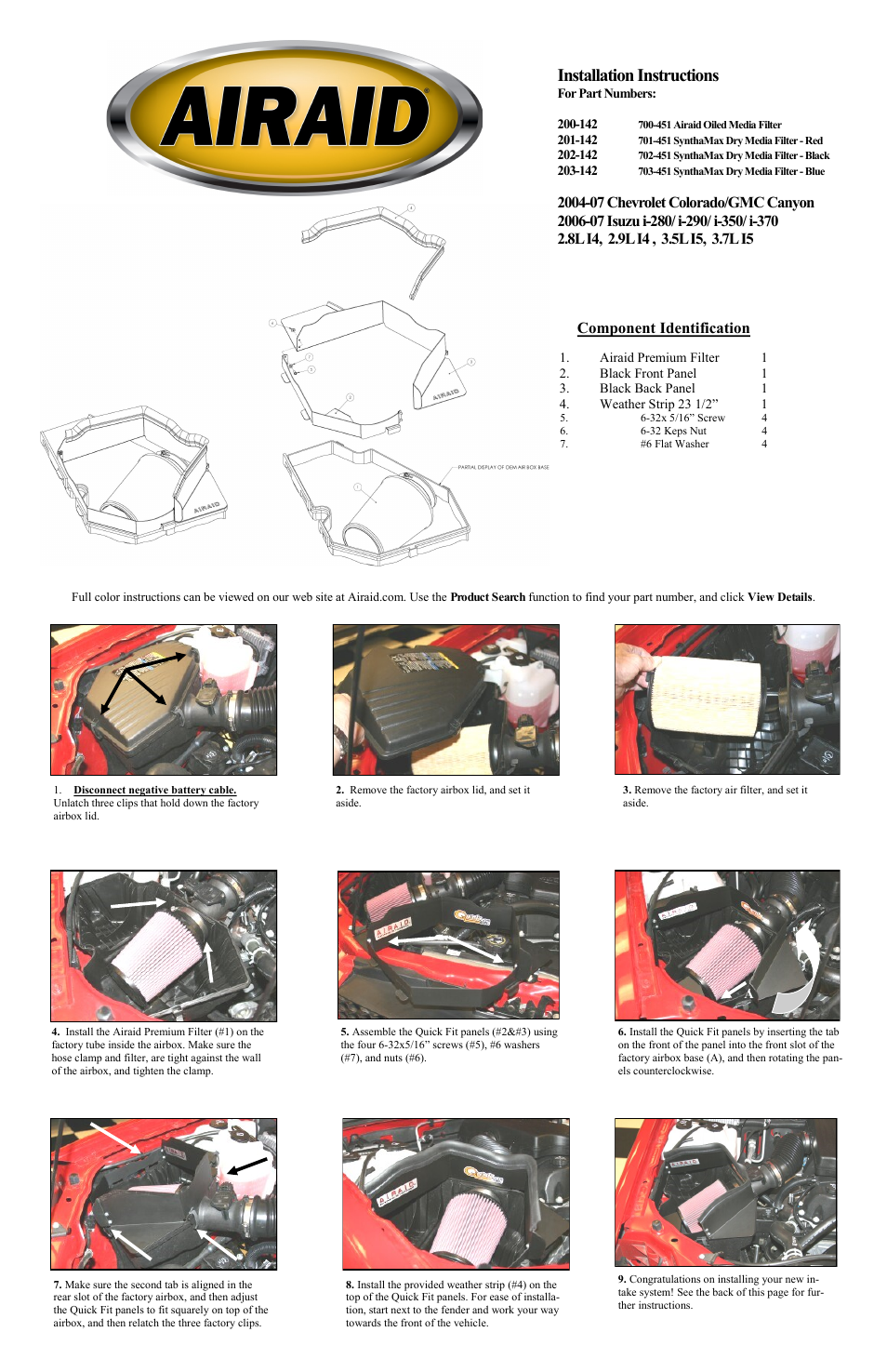 Airaid 200-142 User Manual | 2 pages