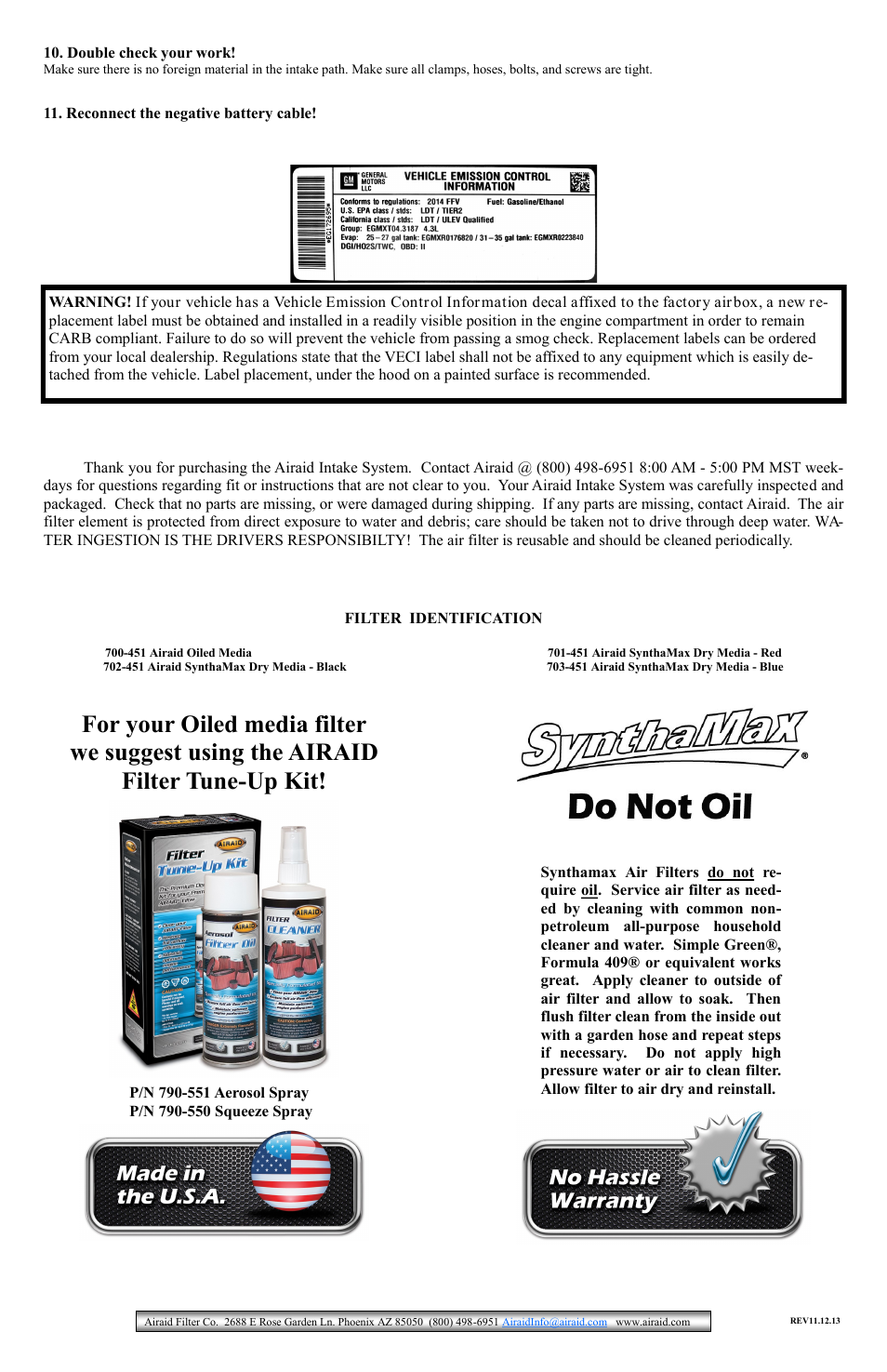 Airaid 200-142 User Manual | Page 2 / 2