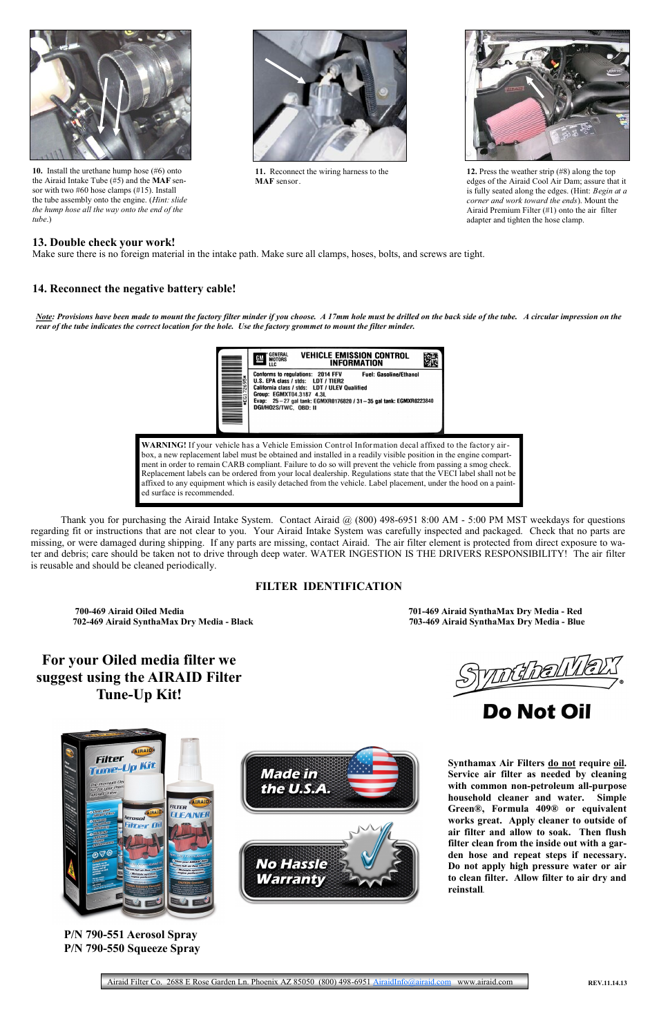 Airaid 200-169 User Manual | Page 2 / 2