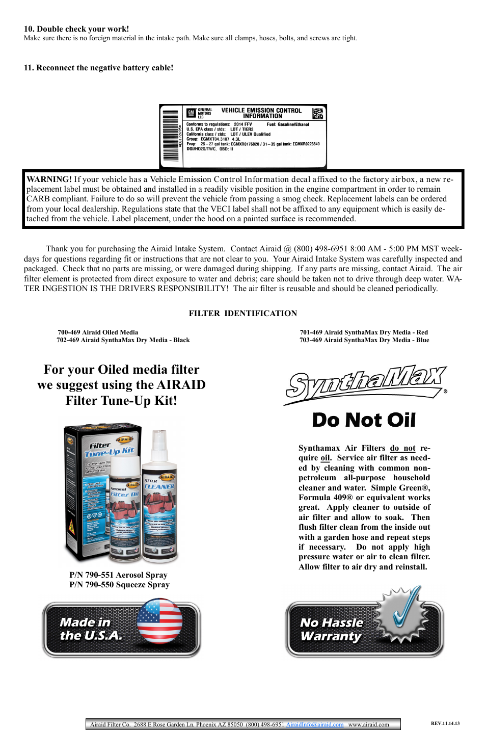 Airaid 200-183 User Manual | Page 2 / 2