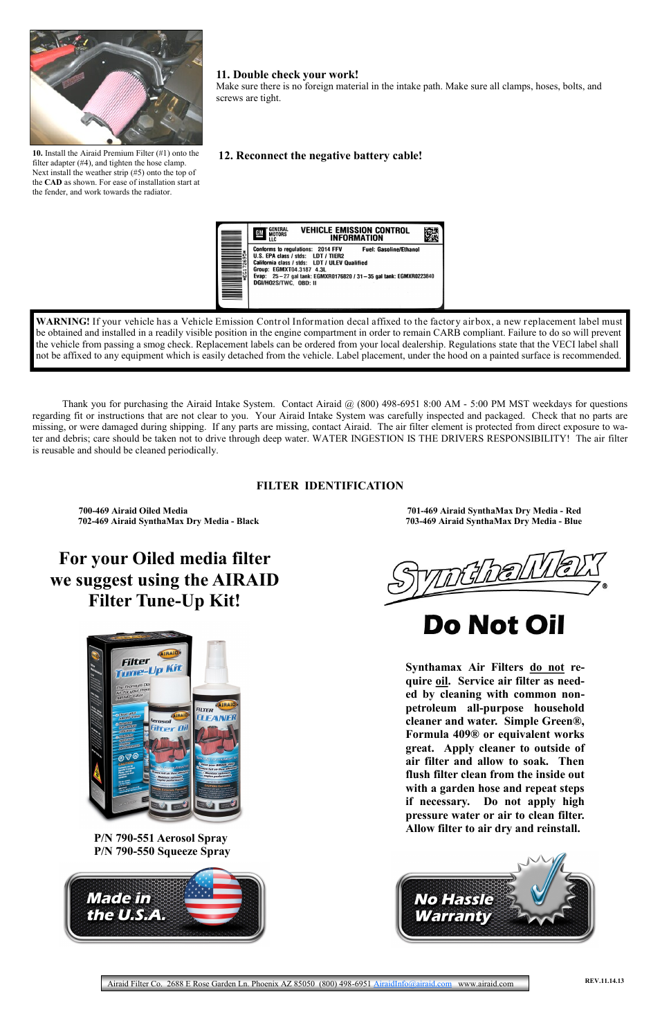 Airaid 200-196 User Manual | Page 2 / 2