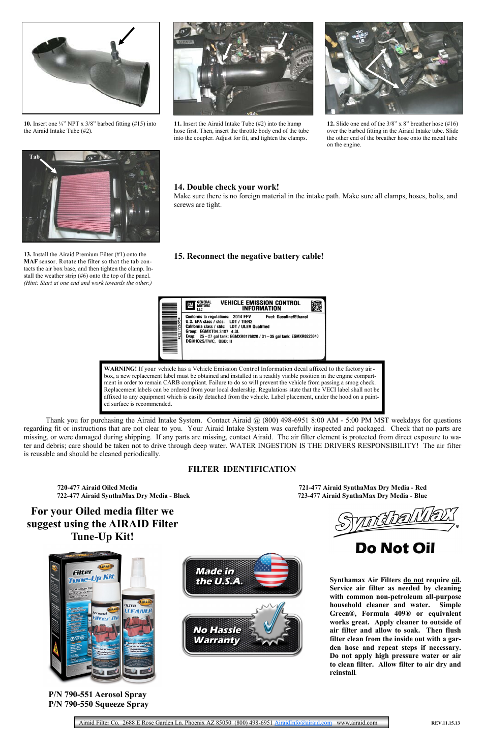 Airaid 200-206-1 User Manual | Page 2 / 2