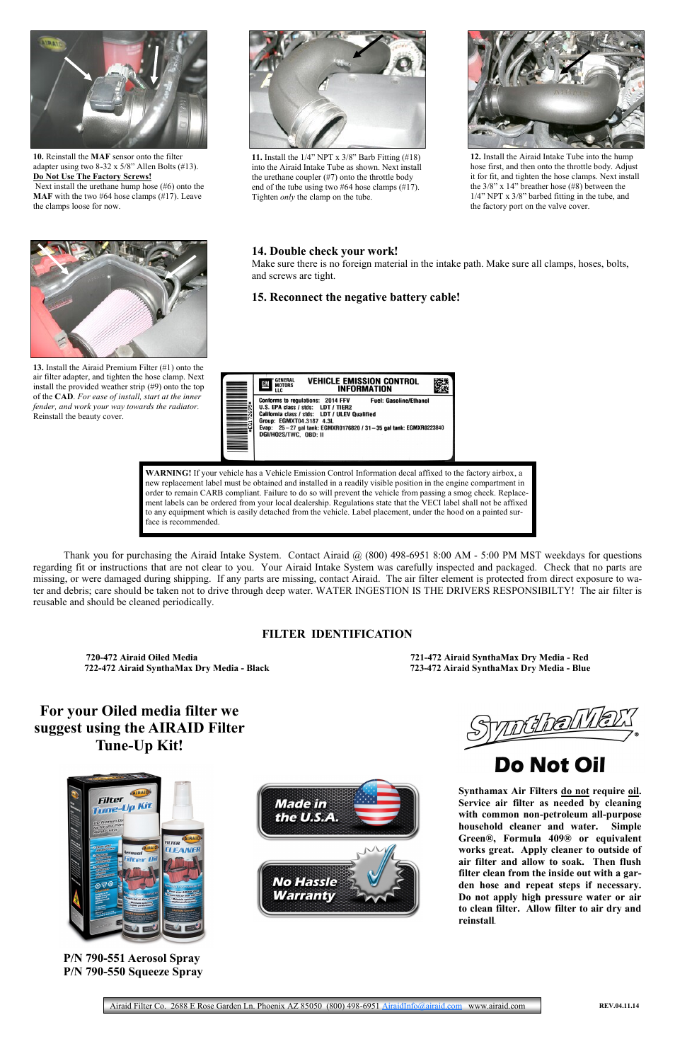 Airaid 200-233 User Manual | Page 2 / 2