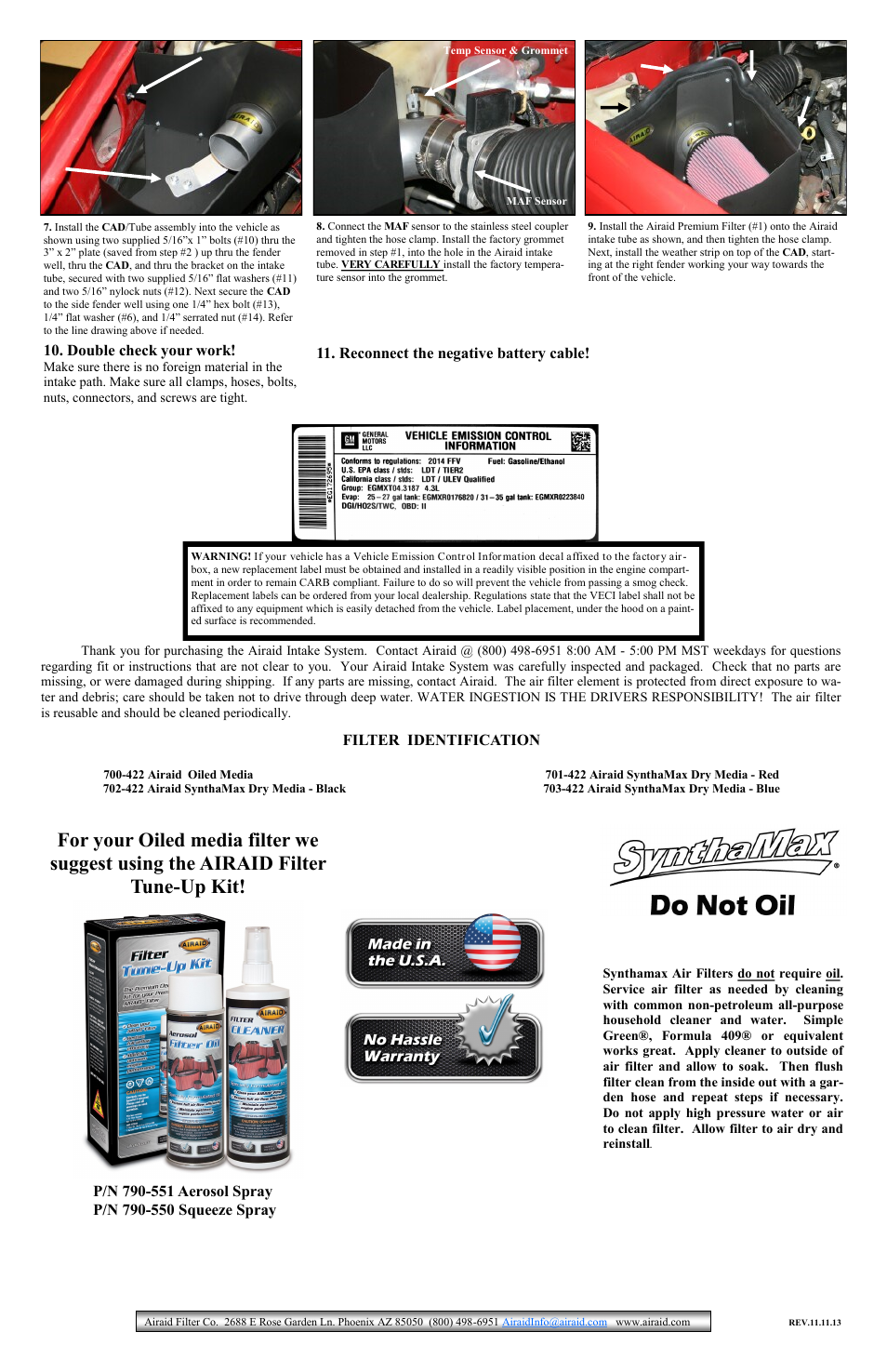 Airaid 200-240 User Manual | Page 2 / 2