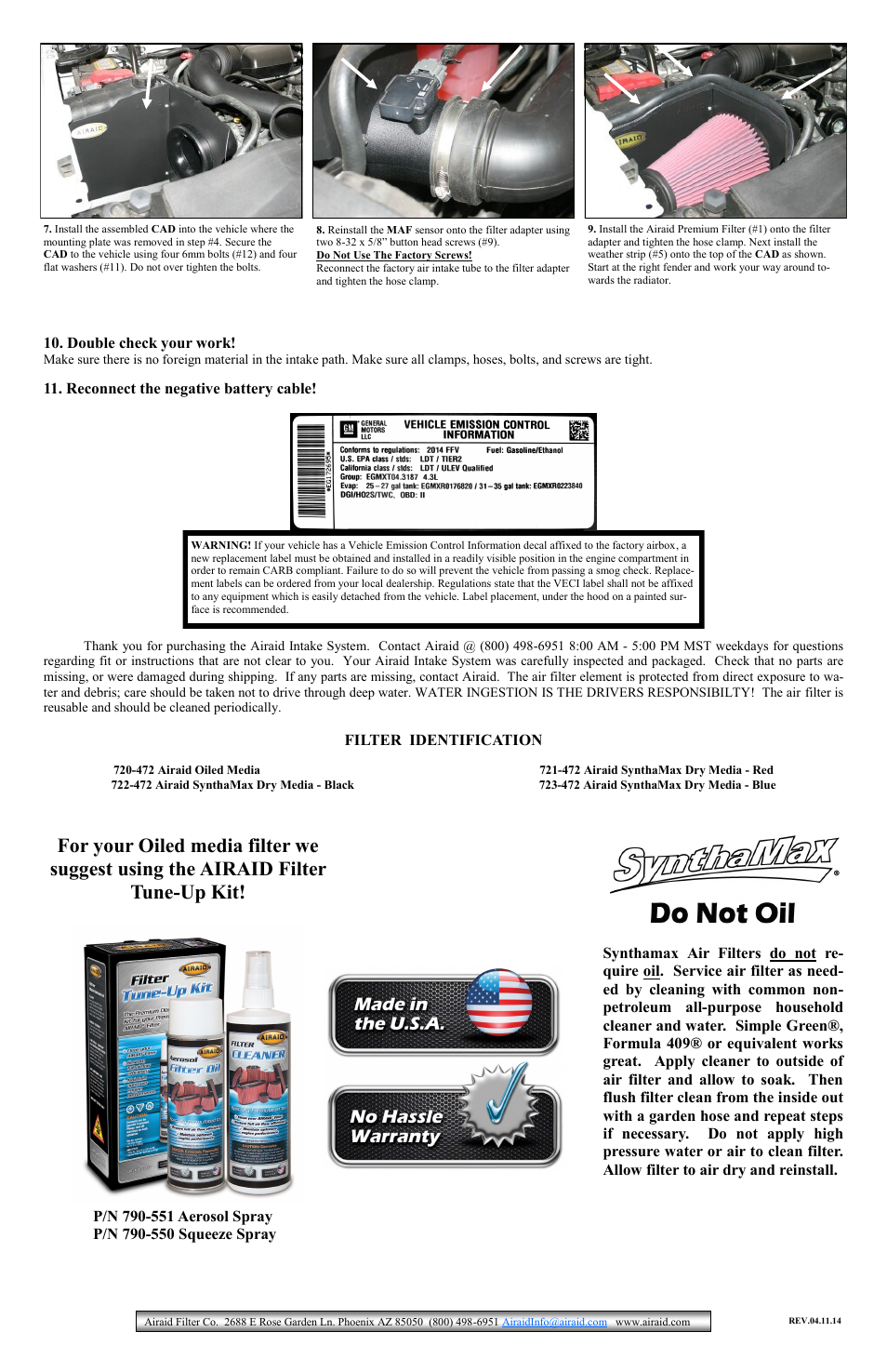 Airaid 200-244 User Manual | Page 2 / 2