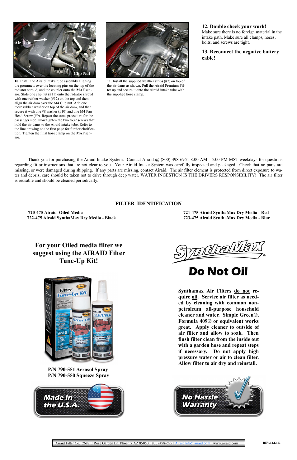 Airaid 250-218 User Manual | Page 2 / 2