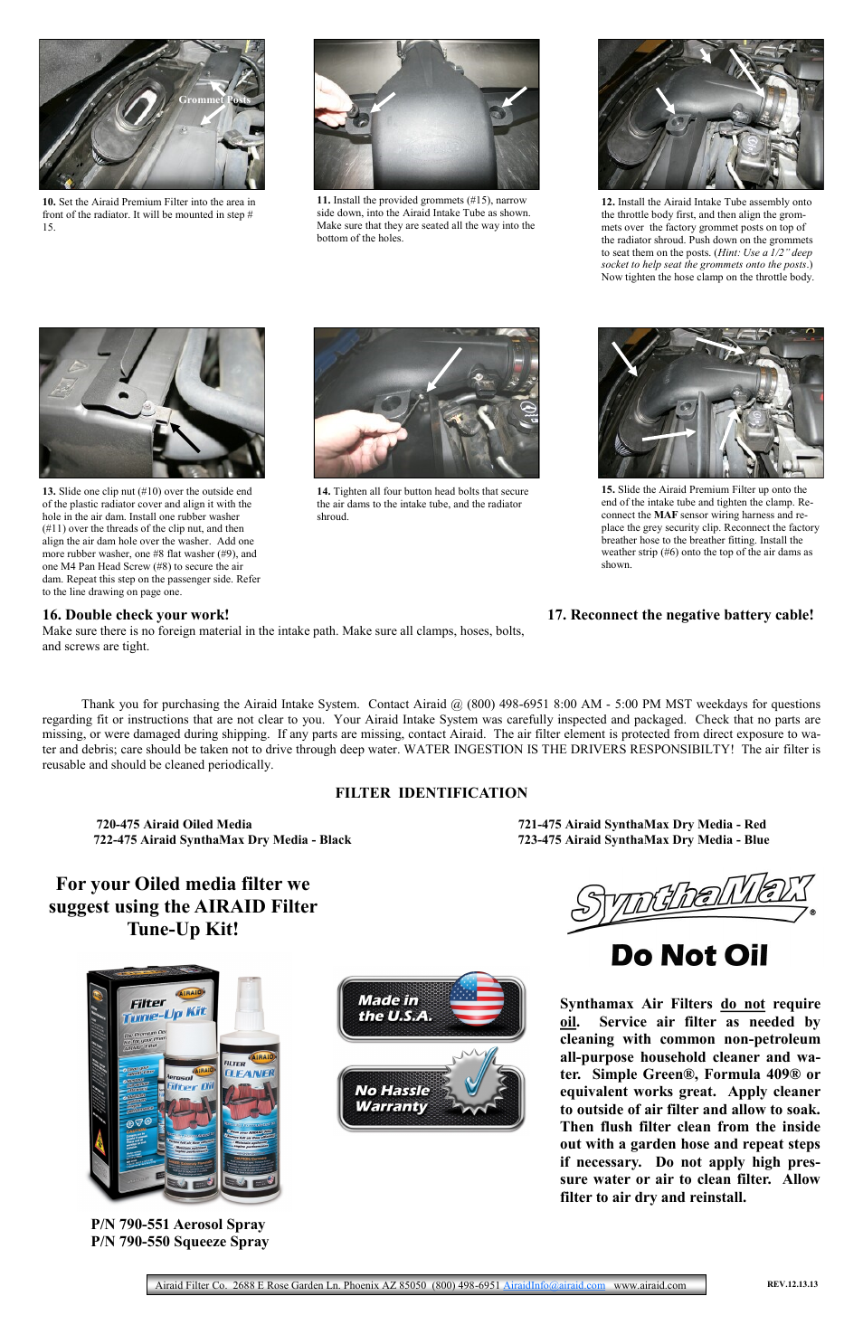 Airaid 250-230 User Manual | Page 2 / 2