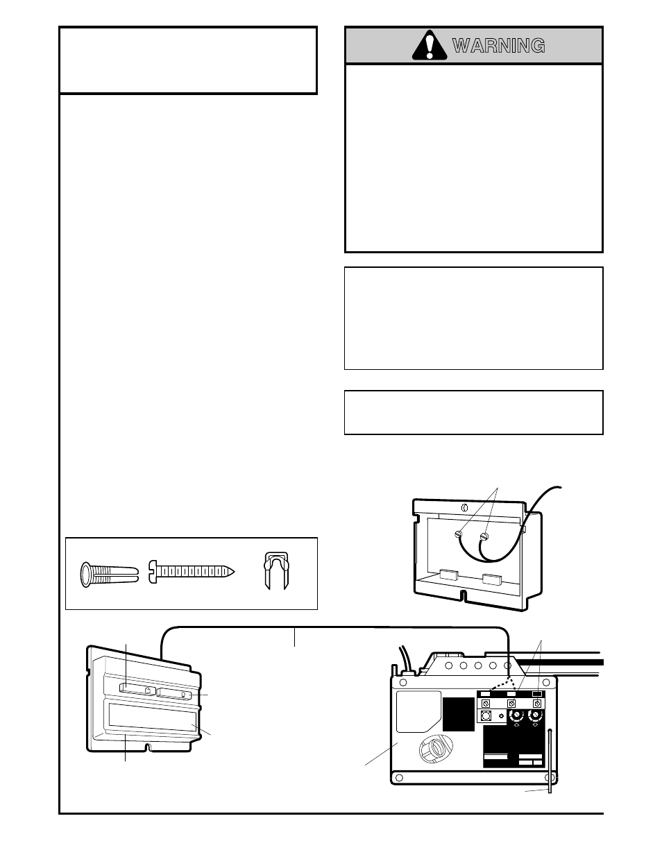 6) install the multi-function door control panel, Warning, Installation step 6 | Install the multi-function door control panel | Chamberlain 1270LMC User Manual | Page 14 / 36