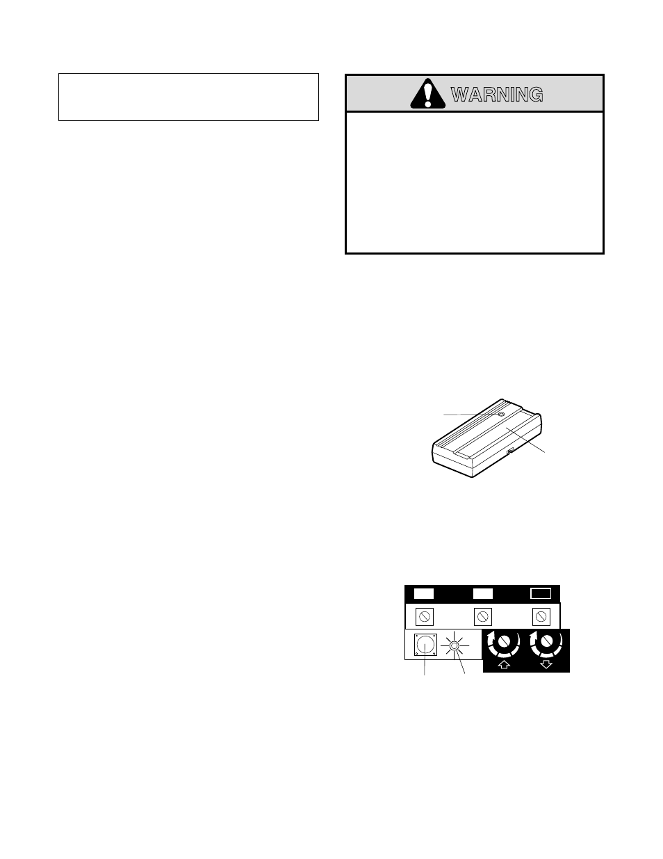 Receiver and remote control programming, Warning, Figure 1 figure 2 | Chamberlain 1270LMC User Manual | Page 29 / 36