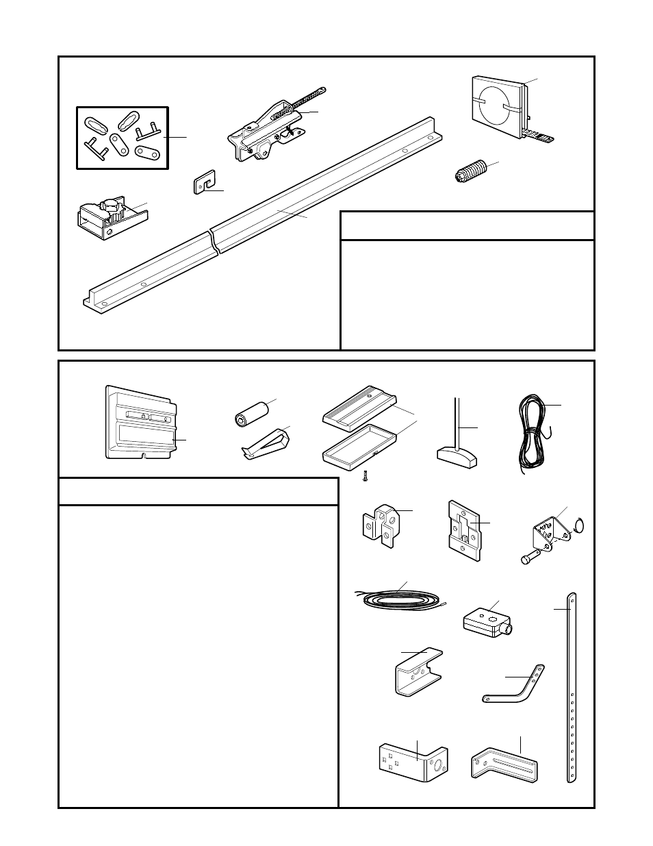 Repair parts, Rail assembly parts, Installation parts | Chamberlain 1270LMC User Manual | Page 32 / 36