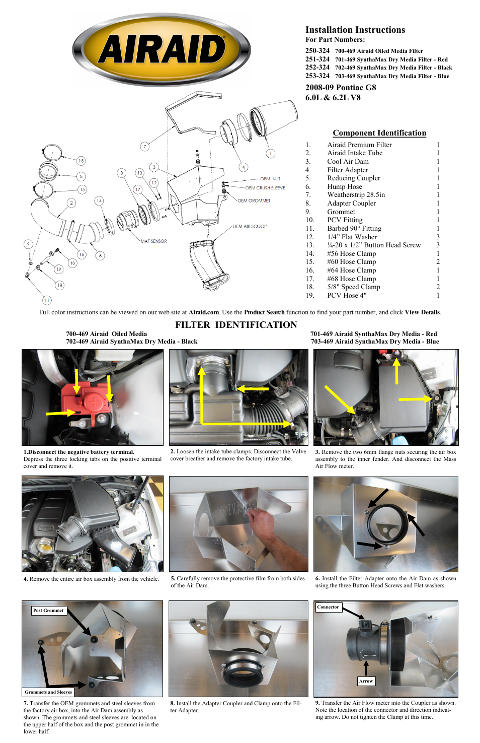 Airaid 250-324 User Manual | 2 pages
