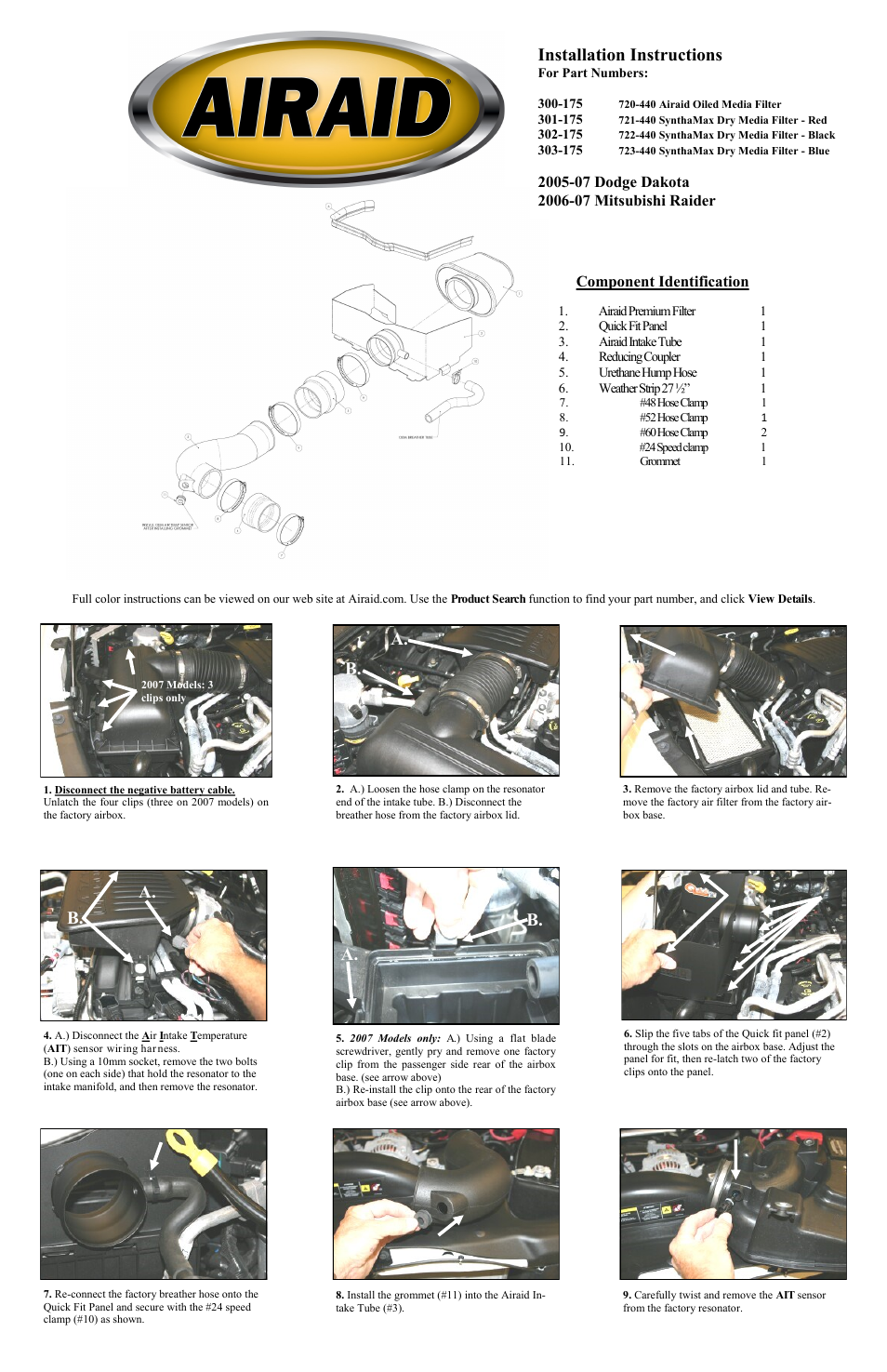 Airaid 300-175 User Manual | 2 pages