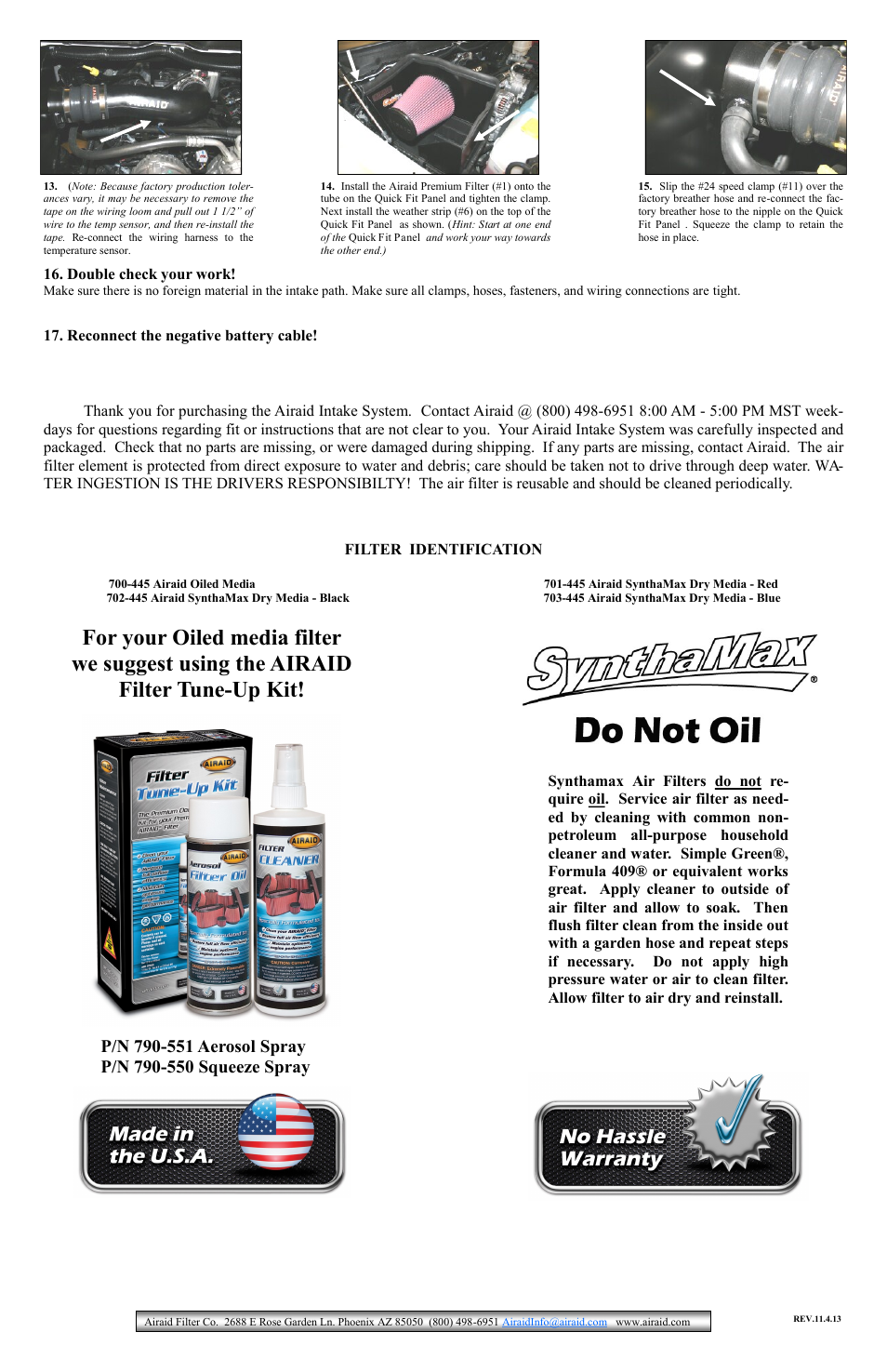 Airaid 300-190 User Manual | Page 2 / 2