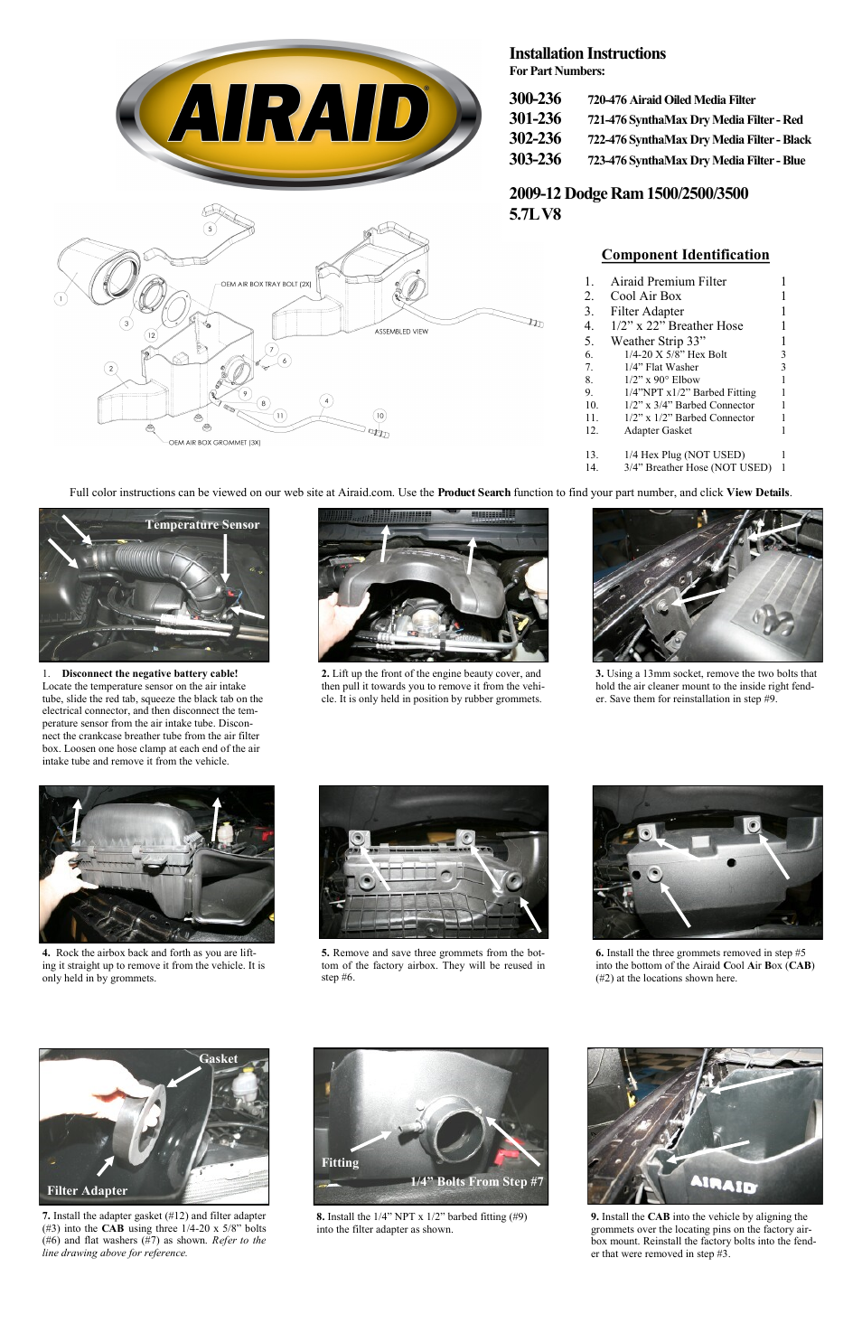 Airaid 300-236 User Manual | 4 pages