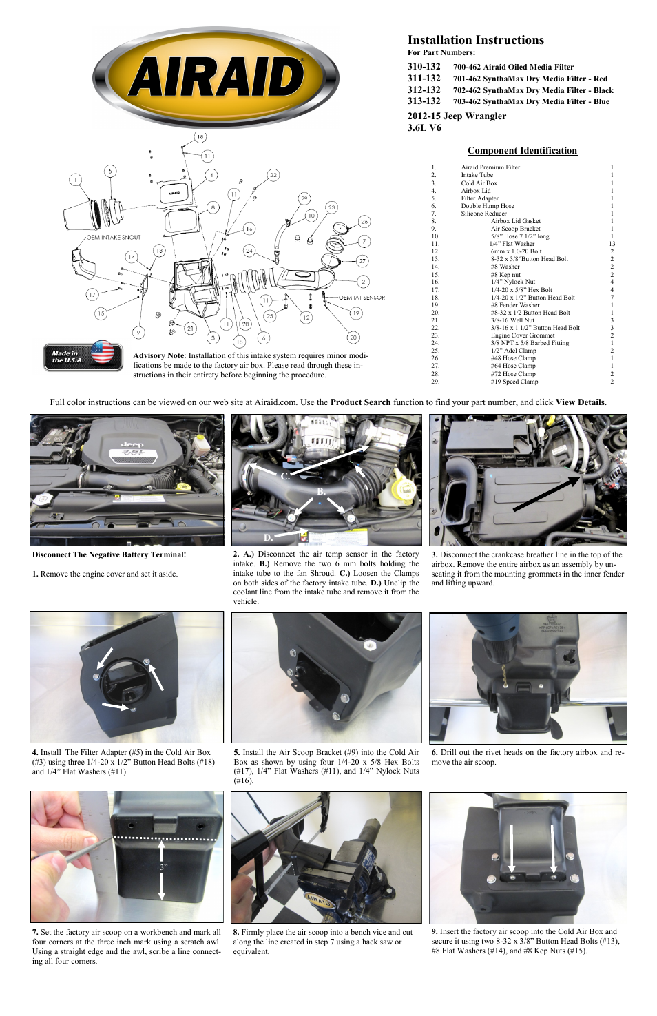 Airaid 310-132 User Manual | 2 pages