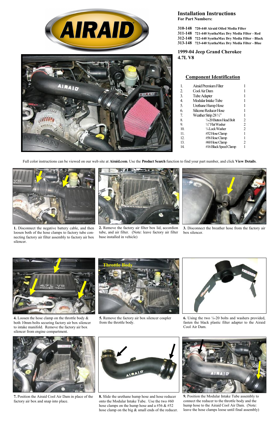 Airaid 310-148 User Manual | 2 pages
