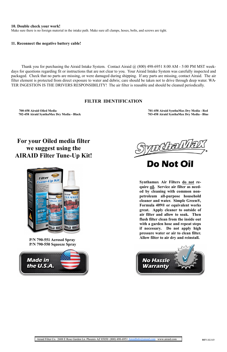Airaid 310-170 User Manual | Page 2 / 2
