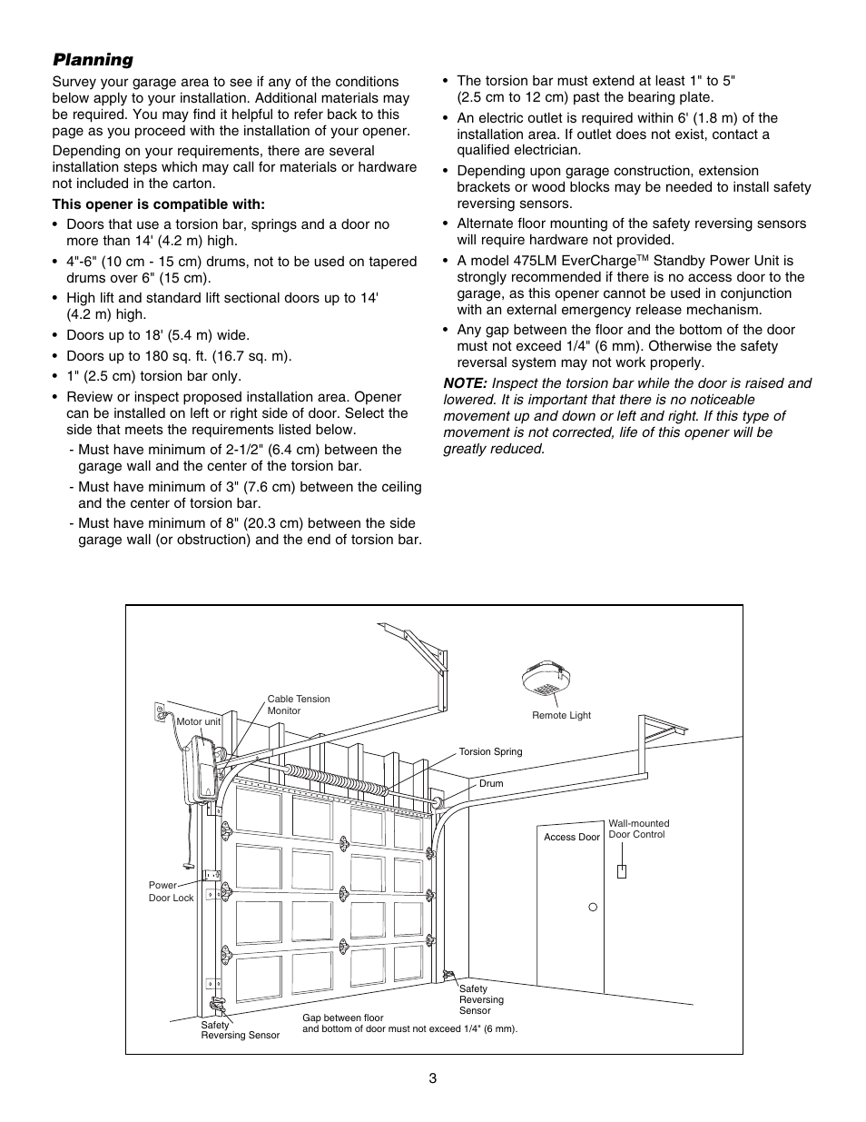 Planning | Chamberlain 3800E User Manual | Page 3 / 72