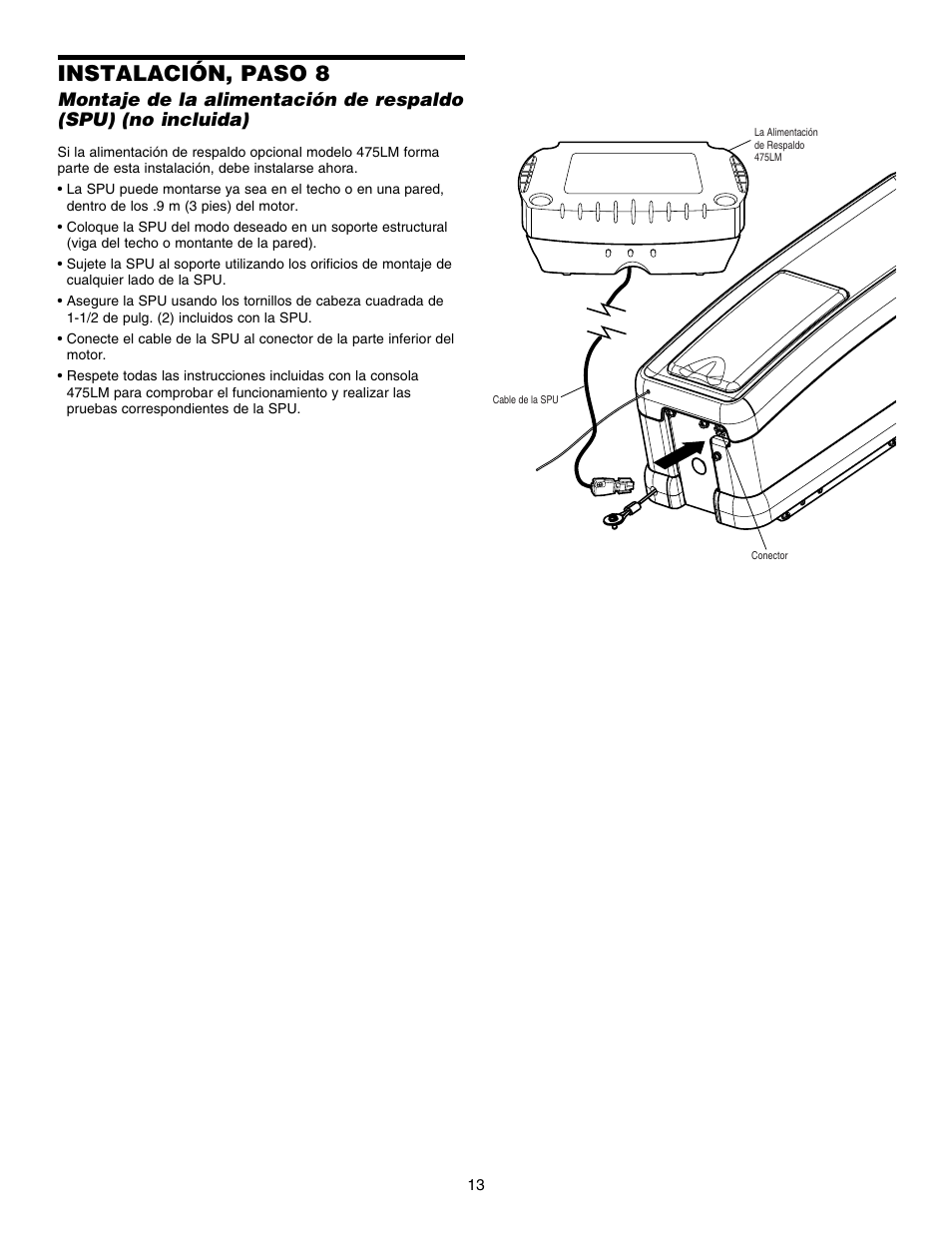 Instalación, paso 8 | Chamberlain 3800E User Manual | Page 49 / 72