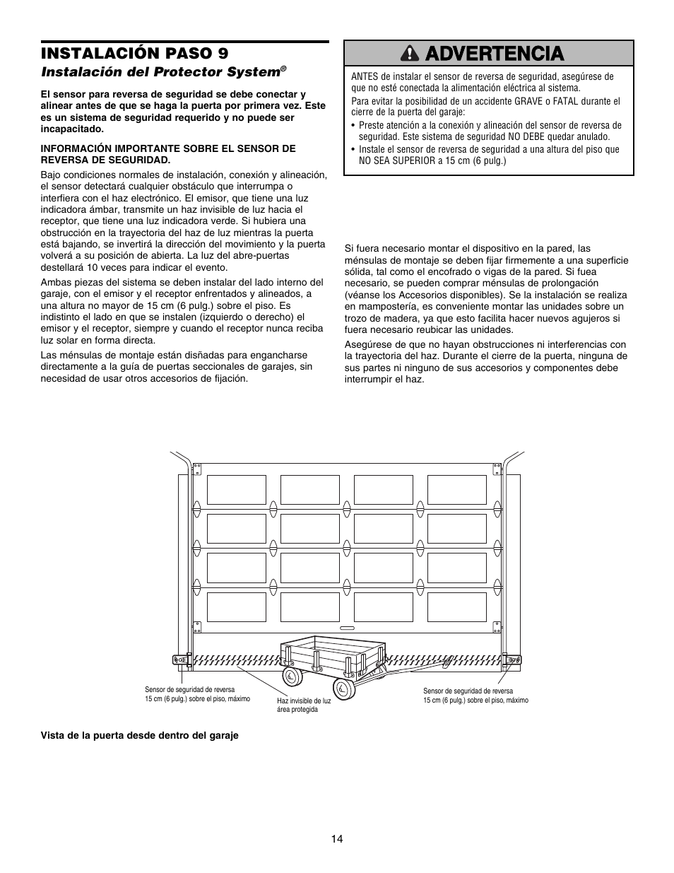 Instalación paso 9 | Chamberlain 3800E User Manual | Page 50 / 72