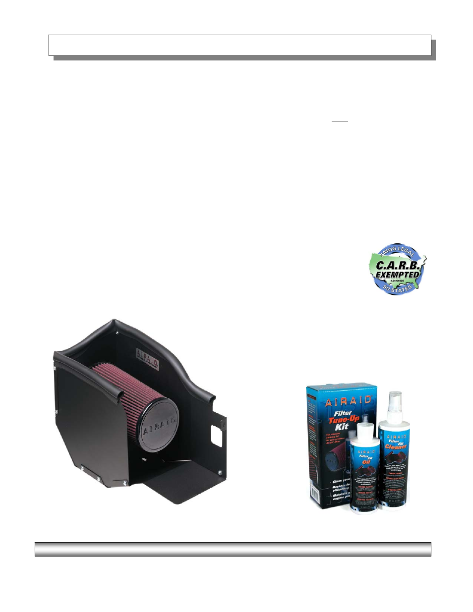 Airaid 400-124 User Manual | Page 2 / 2