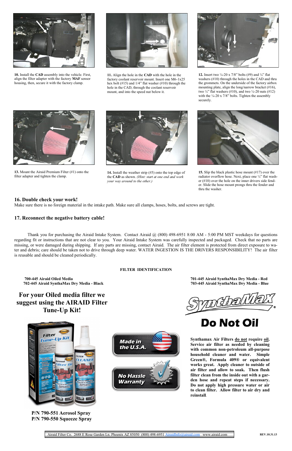 Airaid 400-141-1 User Manual | Page 2 / 2