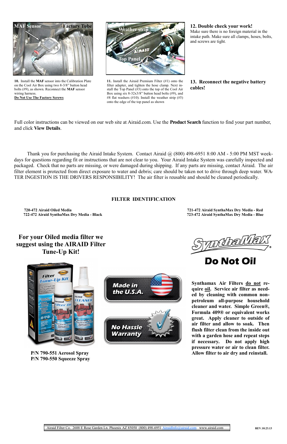 Airaid 400-214-1 User Manual | Page 2 / 2