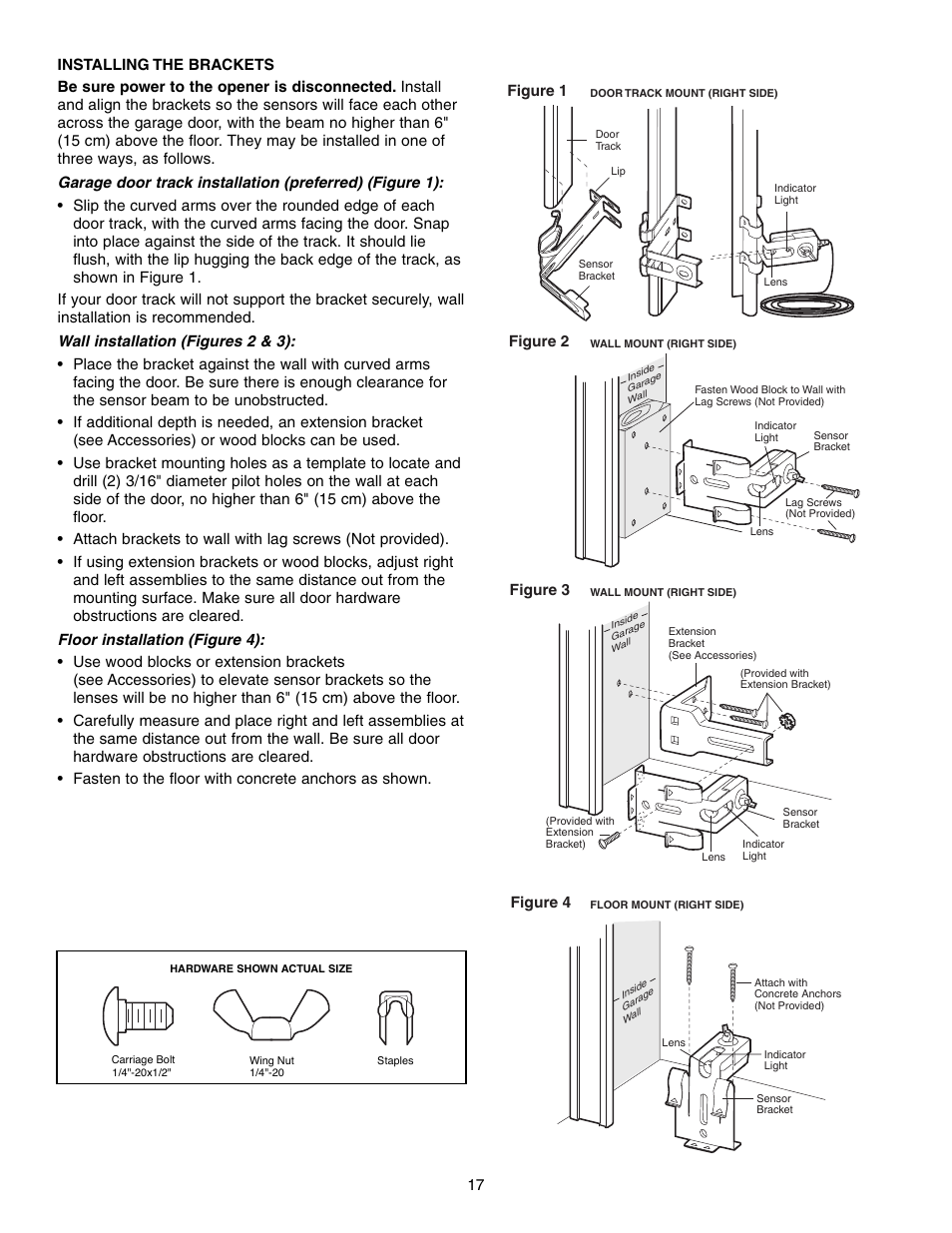 Installing the brackets | Chamberlain 3575S User Manual | Page 17 / 40