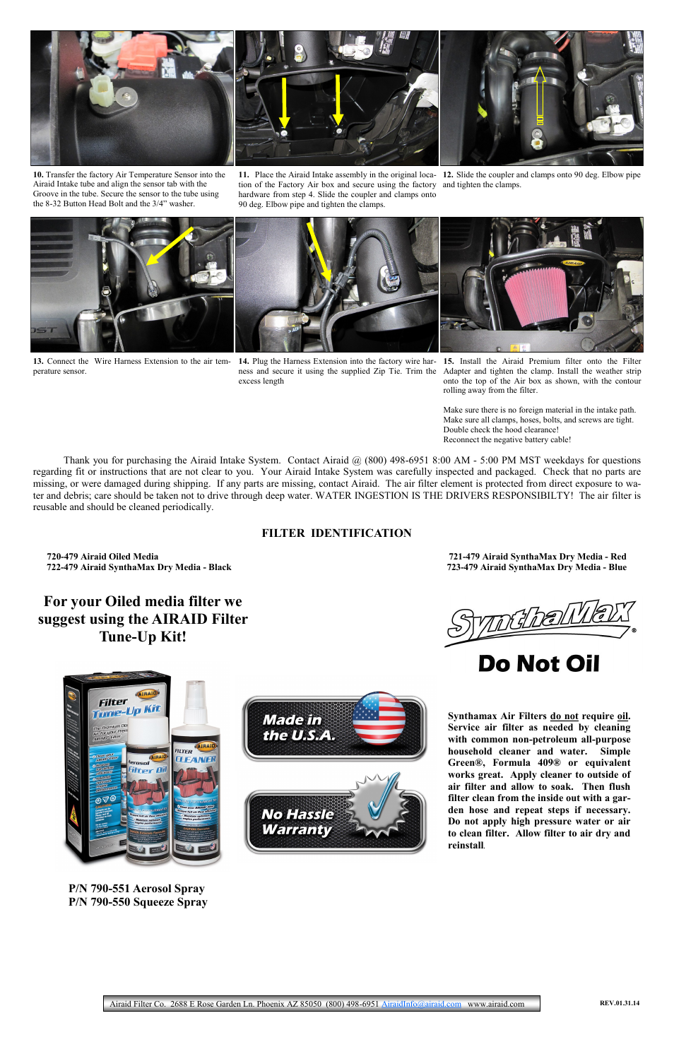 Airaid 400-260 User Manual | Page 2 / 2