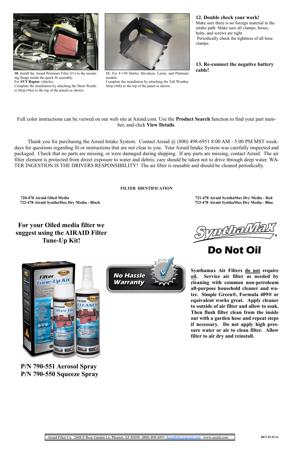 Airaid 400-272 User Manual | Page 2 / 2